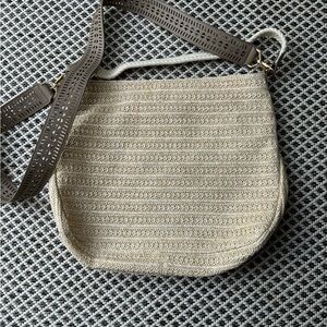 Oatmeal colored fabric bag